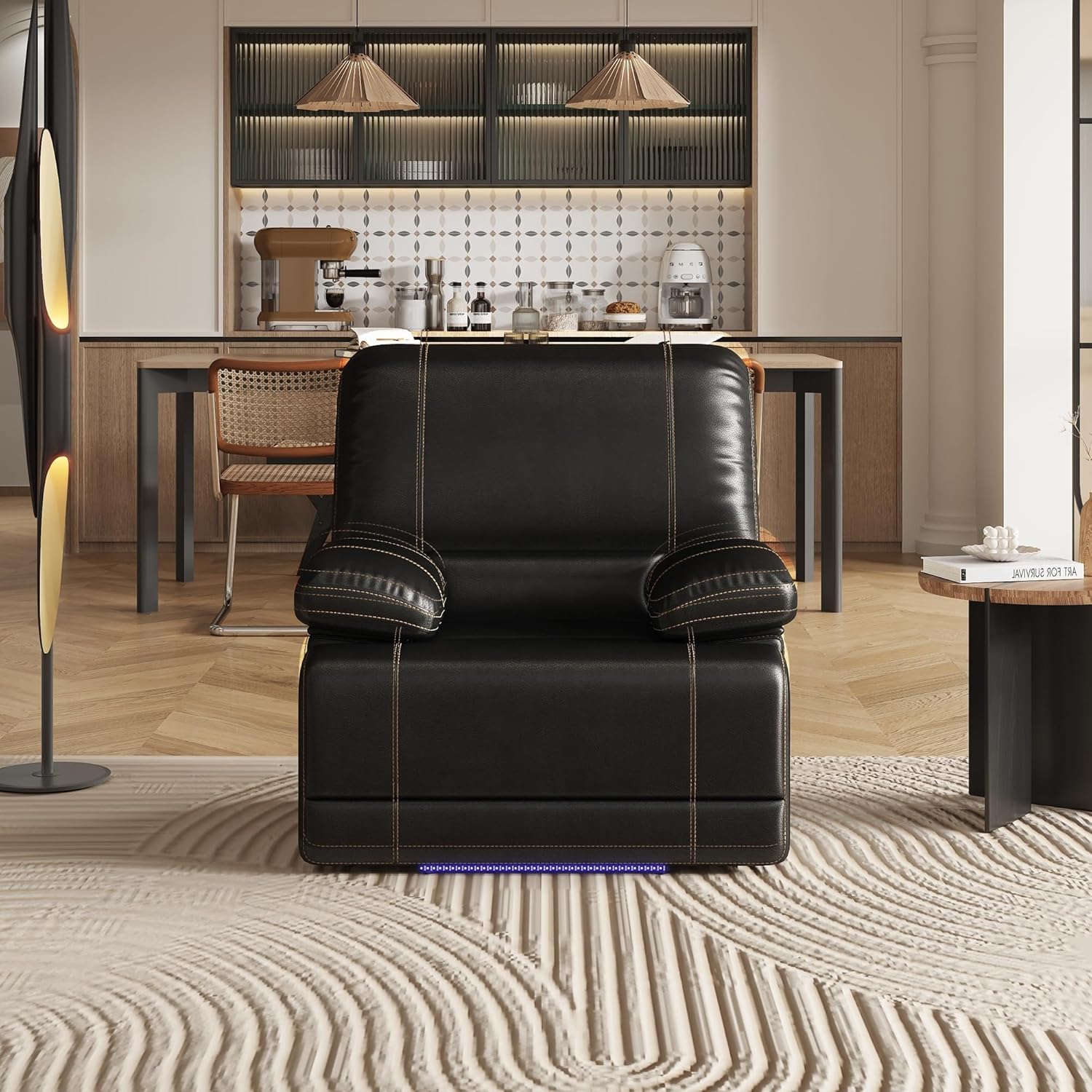 Recliner Chair Sofa Manual Reclining Home Seating Seats Movie Theater Chairs Brown Modern Contemporary Leather