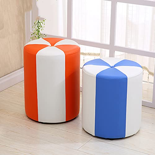 Ottoman Chair Foot Sleeve Leather Padded Ottoman, Footstool Wood Leather Living Room Coffee Table Small Bench A, L