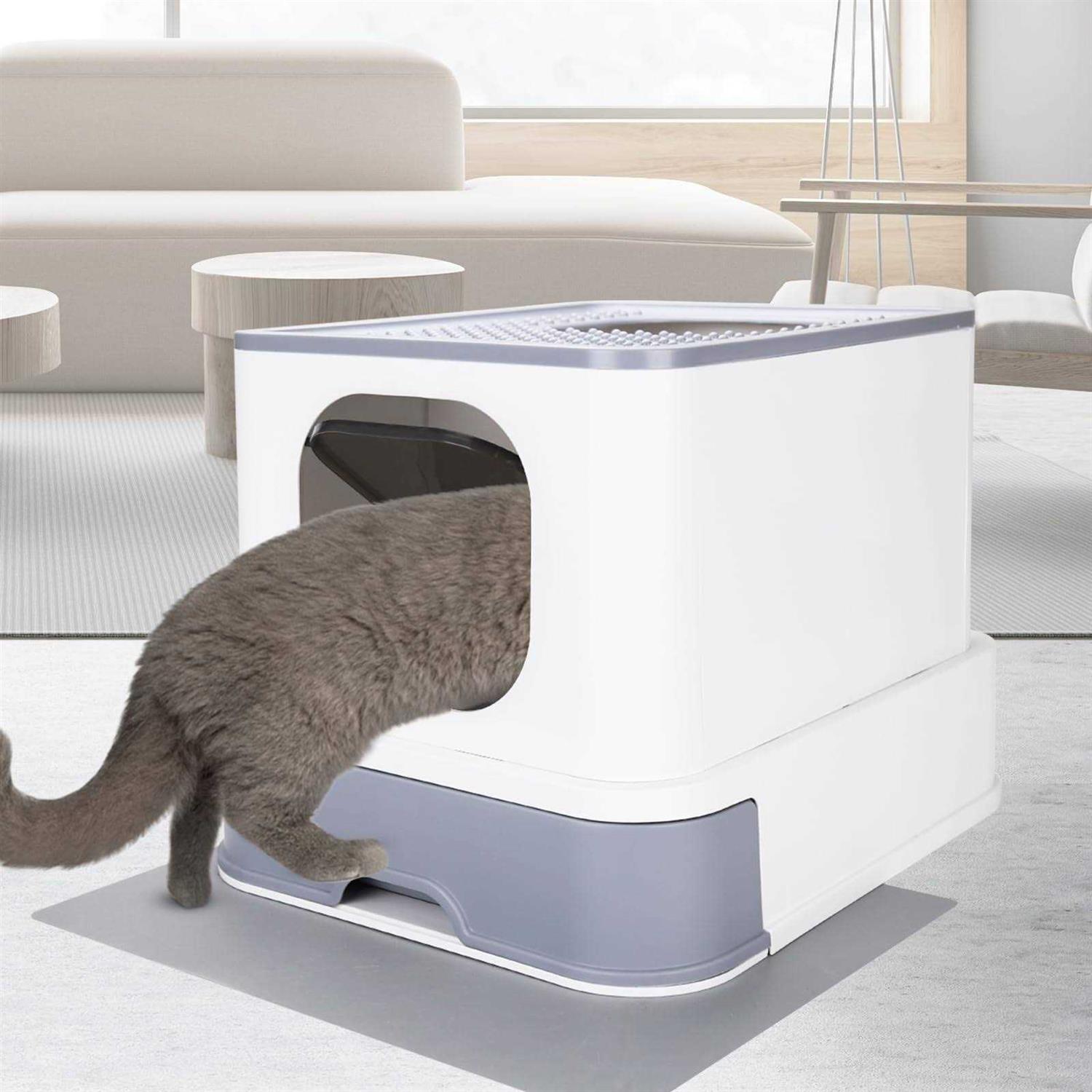 RIZZARI Millions Sold Wordwide Cat Litter Box Large Top Entry Anti-Splashing Litter Box with Lid - Pet Supplies online store
