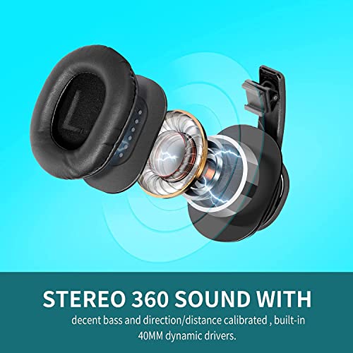 HQ2 Stereo Bass VR Headphones for Meta Quest 2 -Come with a Variety of Different Size Clip Adapters- Fit Most Head Strap on Market-Black Color 90x75mm Earmuffs