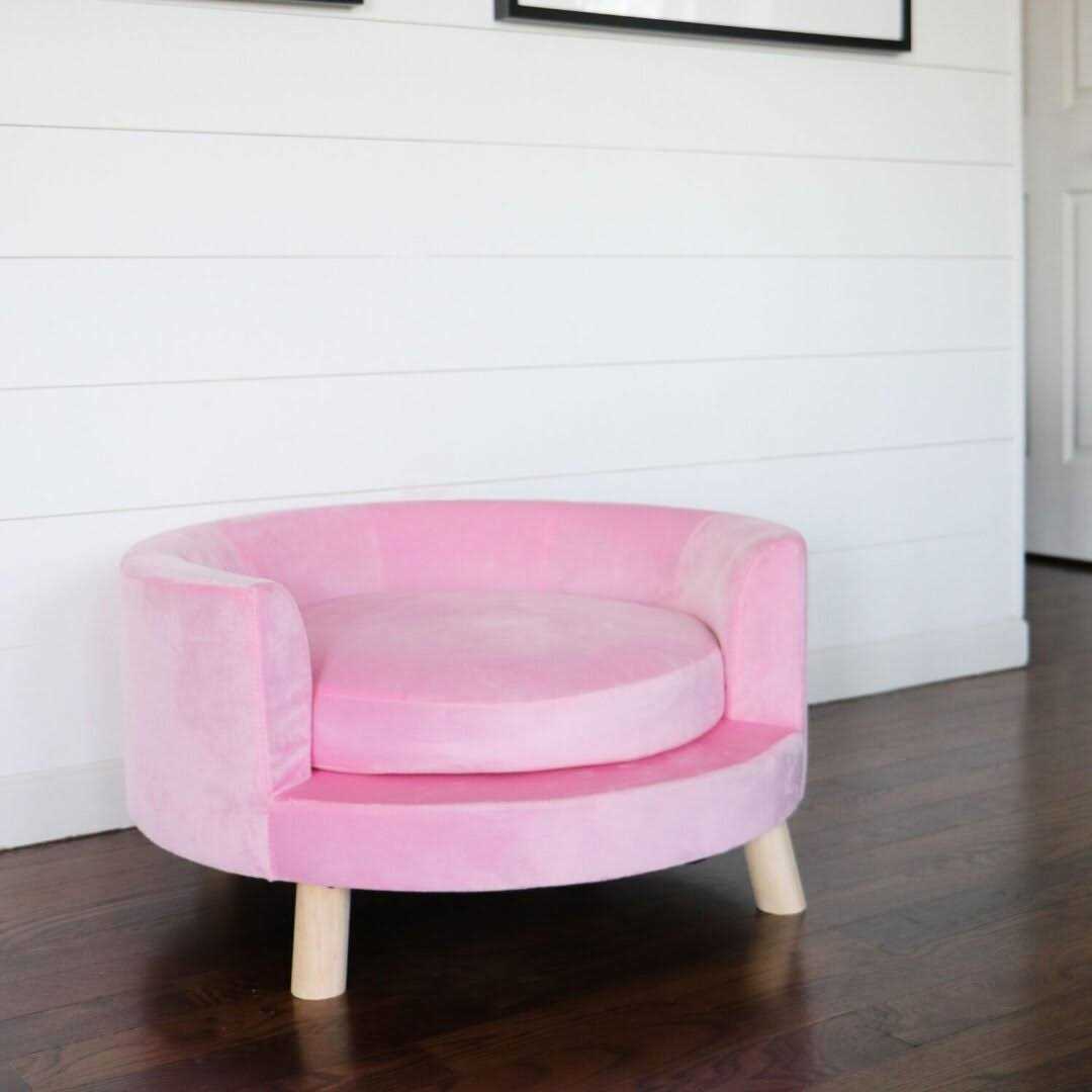 Critter Sitters 28-in. Elegant Faux-Velvet Circular Pet Bed for Small to Medium-Sized Dogs and Cats - Pet Supplies online store