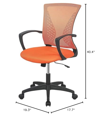 Ergonomic Office Chair Clearance Mid Back Mesh Chair with Lumbar Support and Armrest Adjustable Computer Chair Study Chair Rolling Task Chair Modern Executive Chair, Black