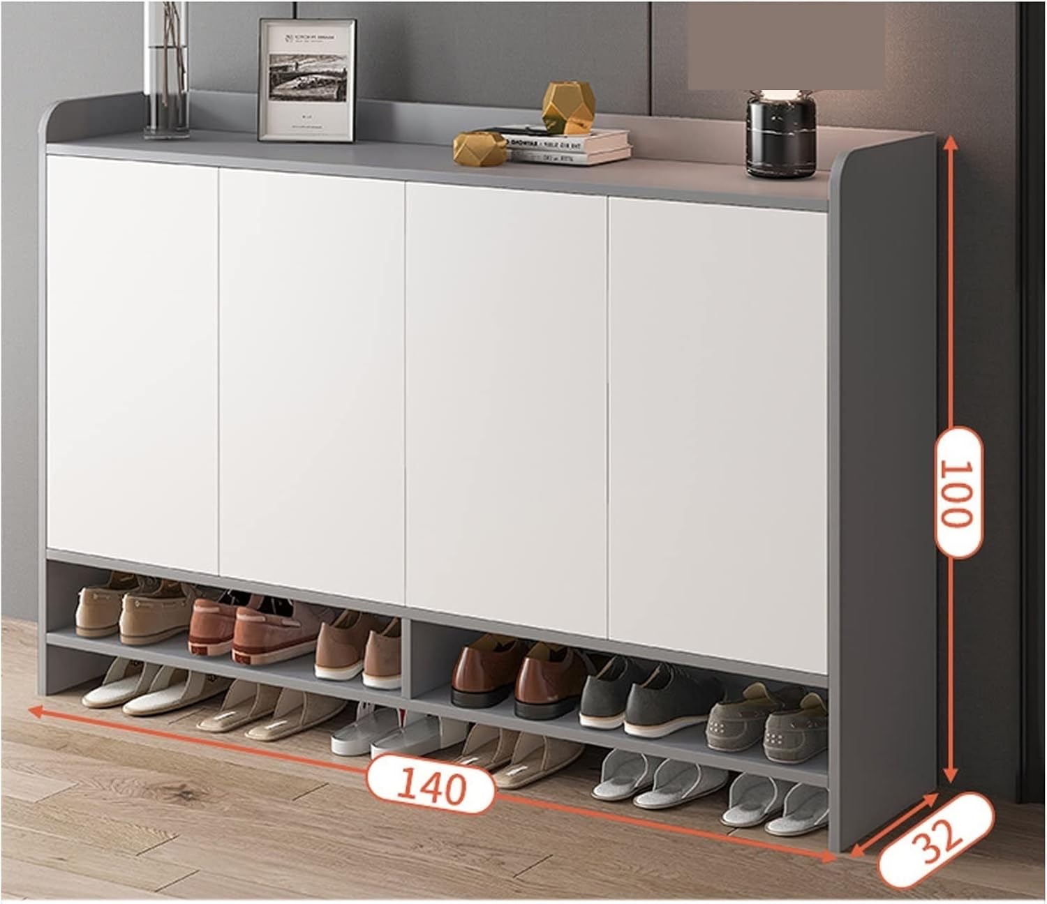 Shoe Rack Organizer Shoe Cabinet Household Door into The Cabinet Multi-Layer Porch Cabinet Small Family Shoe Shelf Shoe Shelf (Color : Light Gray) (Light Gray)