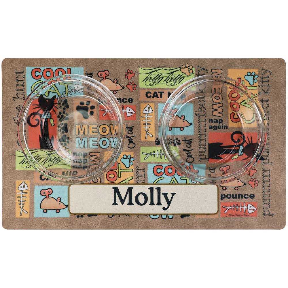 Drymate Personalized Pet Bowl Placemat Custom Dog Cat Food Feeding Mat - Pet Supplies online store