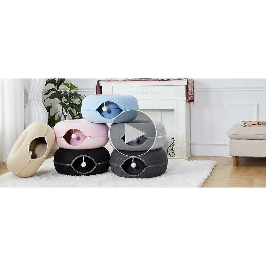 Cat Tunnel Bed, Cat Tunnel, Jia Xi Indoor Cat Hideout, Indoor Cat Tunnel for Cats, Large Indoor Cat Condo and Cat Cave - Pet Supplies online store