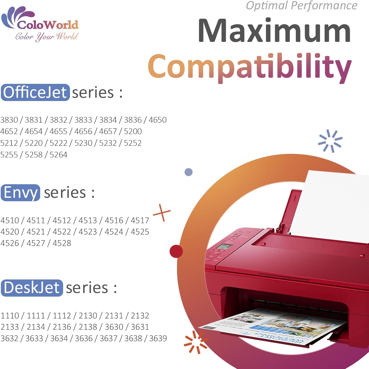 ColoWorld Remanufactured Ink Cartridge Replacement for HP 63XL 63 XL fit for Envy 4520 3634 for OfficeJet 3830 3831 5252 4650 5258 5255 for DeskJet 3636 3630 1112 1110 3637 3639 Printer (1 Black)
