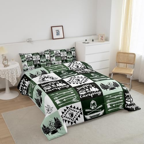 Castle Fairy Lake House Comforter Full Size Summer Holiday Style Starfish Bedding Set for Girls Boys Kids Room Decor Log Cabin Style Blue Wooden Plank Soft Chic Quilted Duvet with 2 Pillowcases