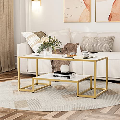 High Gloss Coffee Table for Living Room with Gold Metal Frame and open Storage Shelf, Modern accent Center Table Black Dining Table for Home Furniture Office Decor