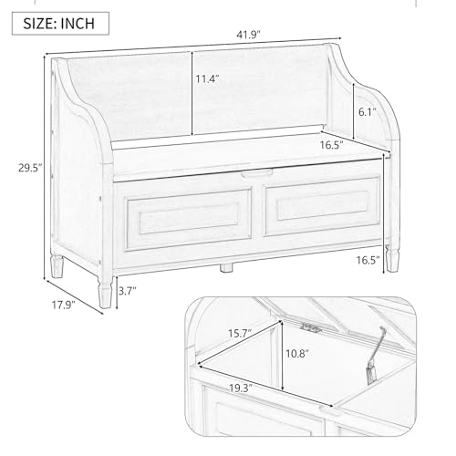 Anwick Shoe Storage Bench with Padded Seat Cushion, Entryway Bench with Flip Top Storage Space, Shoe Cabinet Bench for Entryway, Hallway, Living Room (Blue)
