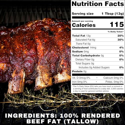 Beef Tallow for Cooking 7 LB Bulk Pail w/Safety Seal - Also For Skin or Face to create Soap, Cream, Balms, or Mositurizer