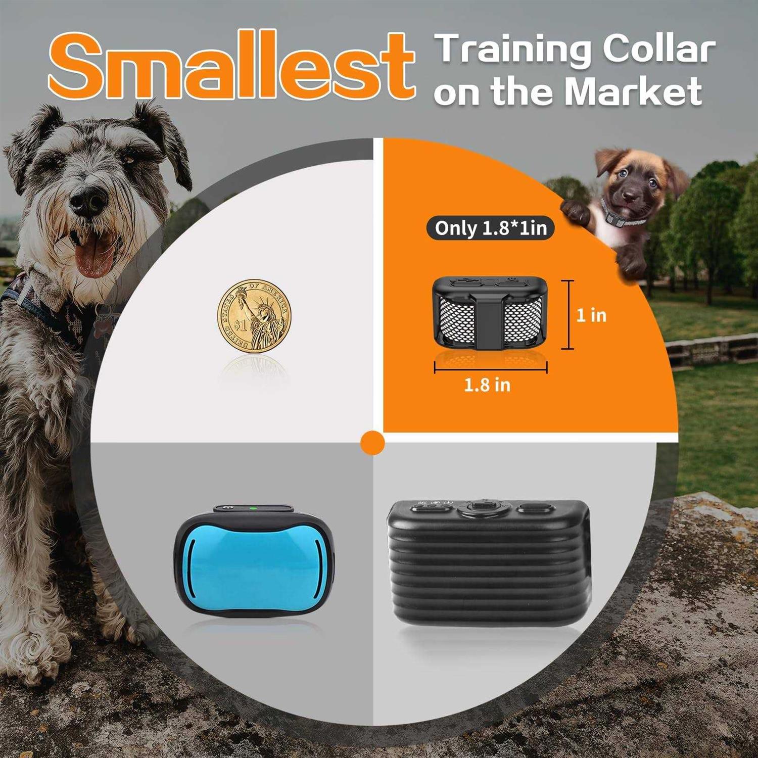 Tiniest Dog Shock Collar Lightest Dog Training Collar with Remote for Small Dogs 5-15lbs & Medium Large Dogs/Puppies - Pet Supplies online store