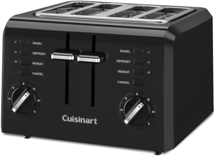 Cuisinart CPT-142BK 4-Slice Compact Plastic Toaster, Black