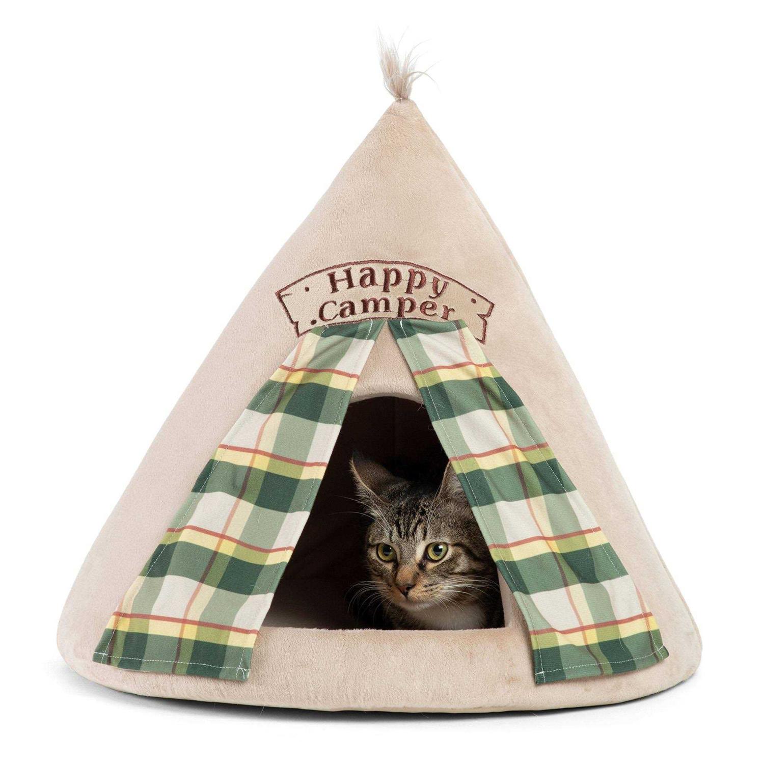 Best Friends by Sheri Novelty Meow Hut Happy Camper - Pet Supplies online store