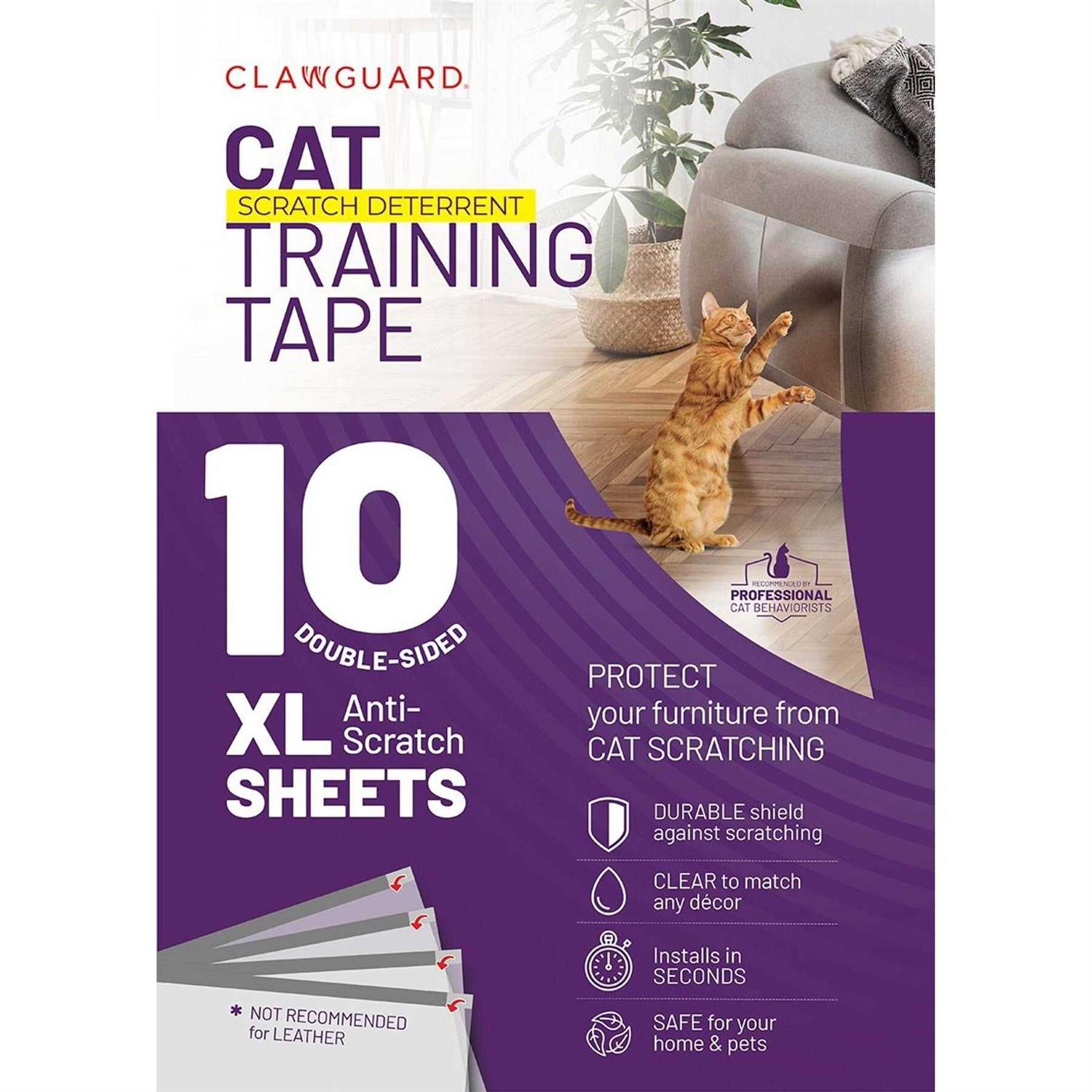 CLAWGUARD Cat Repellant Tape 10 XL Sheets Cat Scratch Furniture Protector - Pet Supplies online store