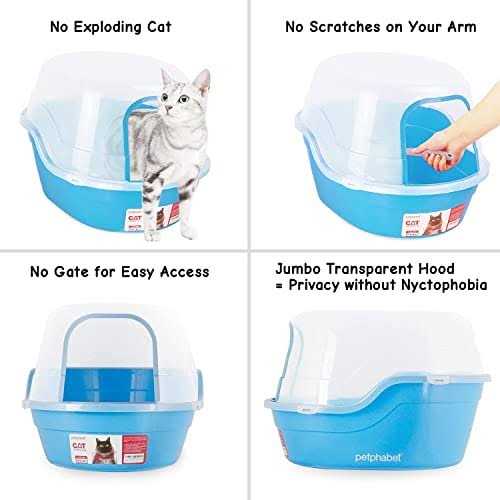 Petphabet Jumbo Hooded Cat Litter Box - Pet Supplies online store