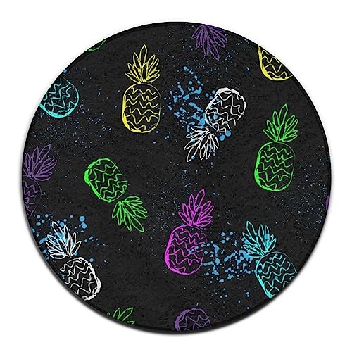 Highly Premium Quality Floor Mat, Large Round Area Rug, Office Chair Decor Mat for Carpet & Hardwood Floors Compatible with Cute Alphabet Dinosaurs 36inch(90cm)