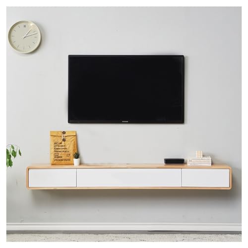 Floating TV Stand, Wall Mounted TV Shelves with Door,TV Media Console, Floating TV Cabinet Large Storage TV Bench Under TV(C,140x20x24cm)