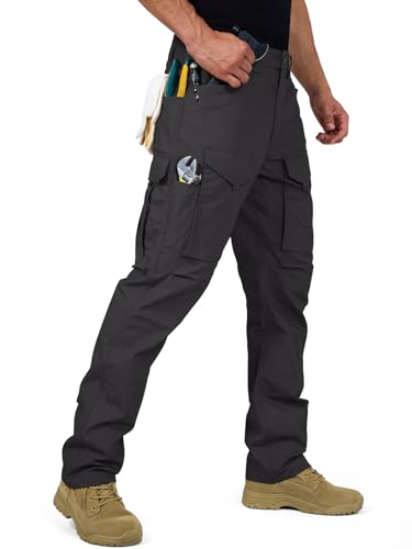 FREE SOLDIER Men's Cargo Pants,Tactical Pants for Men Stretch,Durable Ripstop EDC Work Pants for Hiking