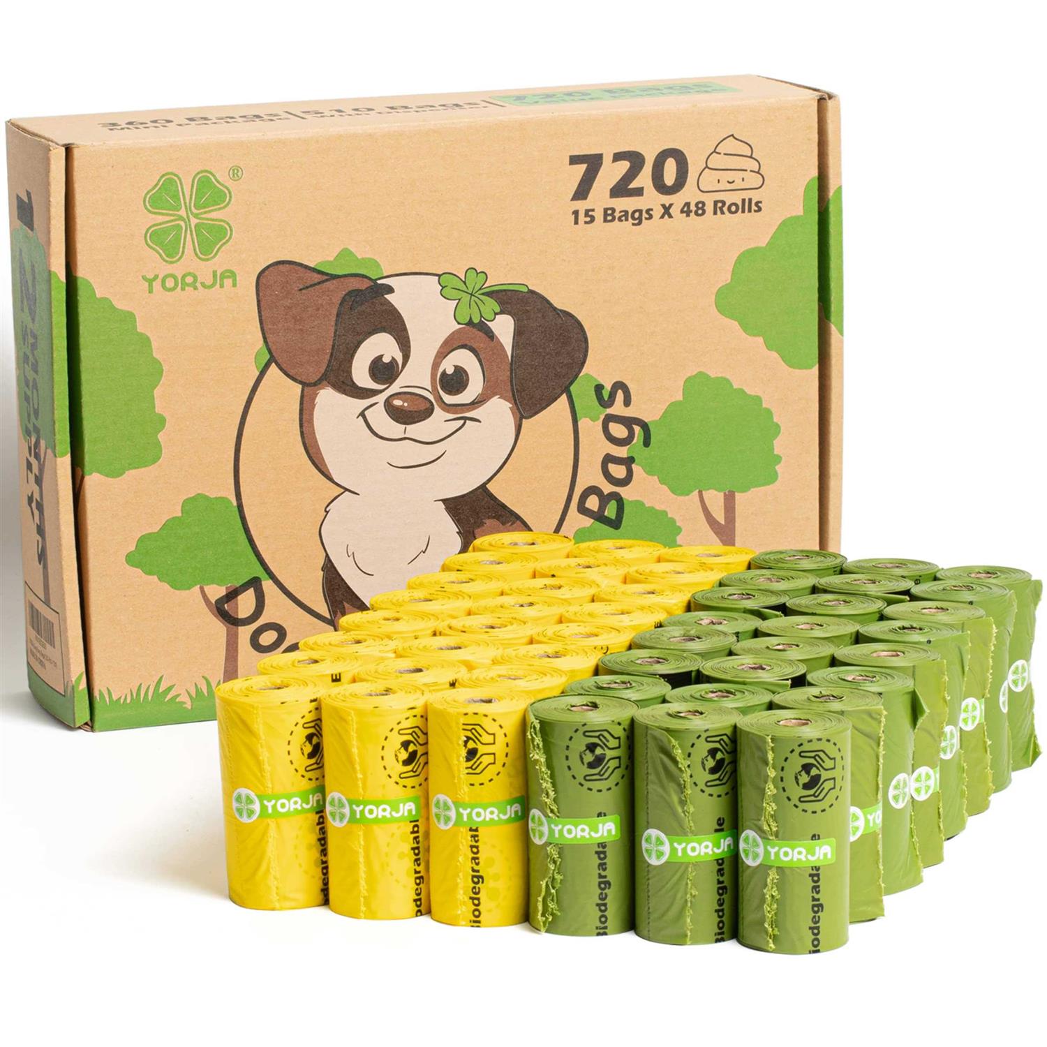 YORJA Dog Poop Bags Pet Waste Bags,100% Leak Proof Extra Thick and Strong corn starch blend - Pet Supplies online store