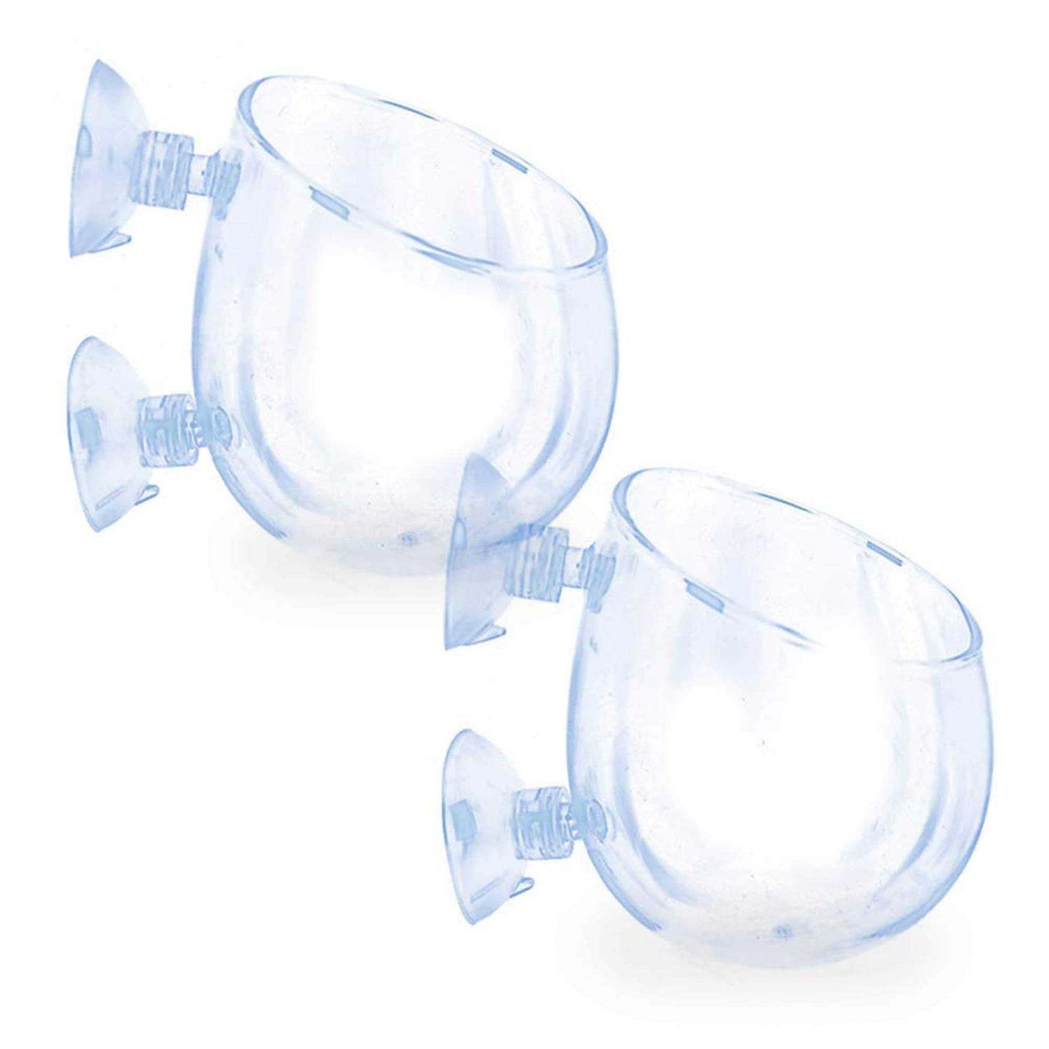 SunGrow 2-Pack Aquatic Plant Pot with Suction Cups Crested Gecko Food Holder - Pet Supplies online store