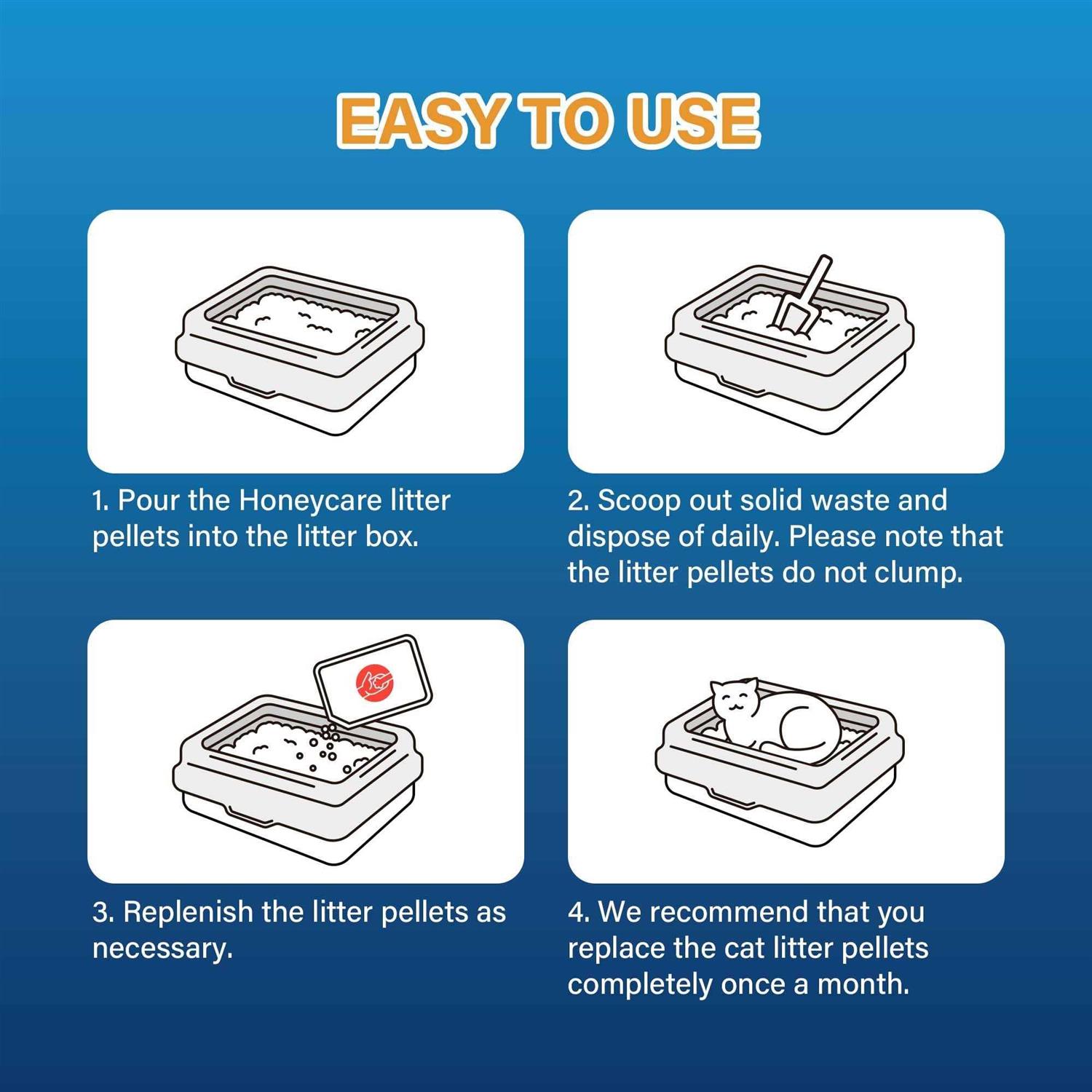 Honeycare All-Absorb Cat Litter Pellets Zeolite Long-Lasting Odor Control Non-climping Litter - Pet Supplies online store