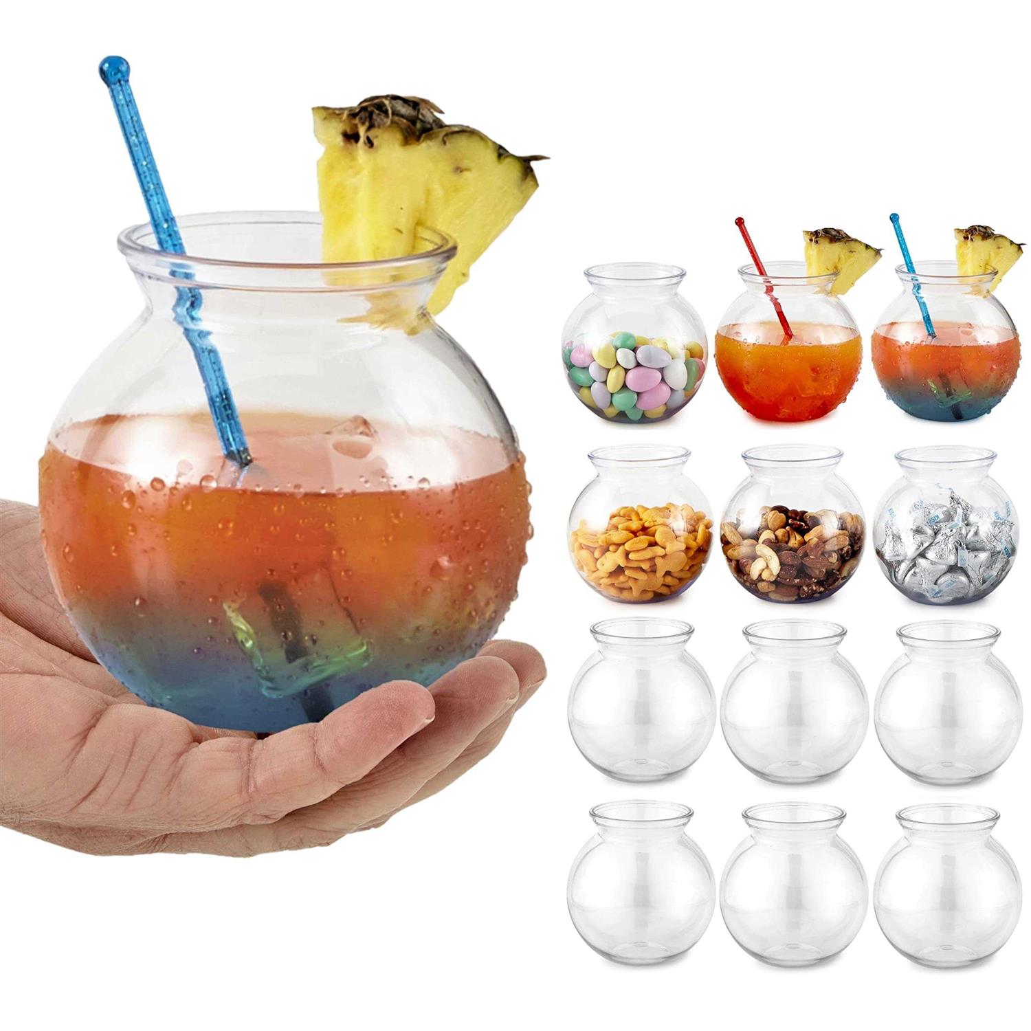 Small Round Plastic Fish Bowls for Parties 16 oz Clear Mini Drink Bowl - Pet Supplies online store