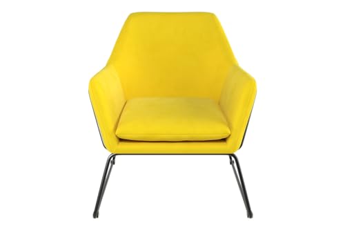 Inmod Essex Velvet Lounge Chair, Rust Mid Century Modern Accent Chair, Armchair for Living Room