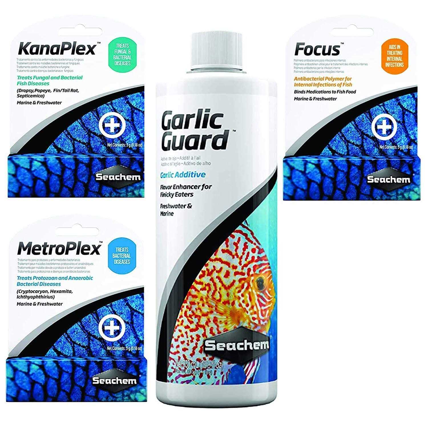 Ultimate Seachem Aquarium Treatment Bundle Pack Metroplex Kanaplex - Pet Supplies online store