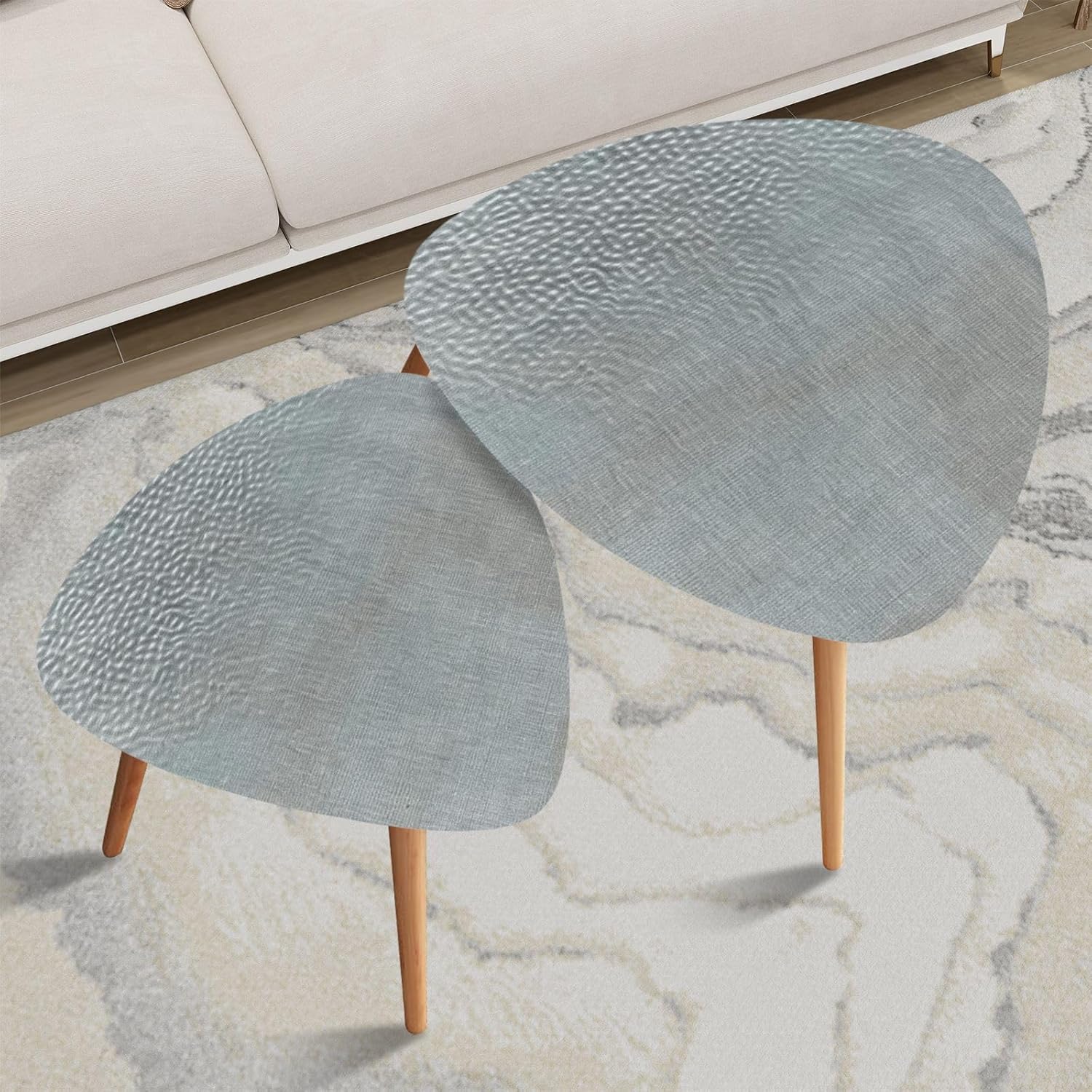 Nesting Coffee Table Set of 2 graphic grunge paper wall gray beige gradient for website scene Leisure Tea Table End Table Minimalist Room Furniture Side Table for Living Room Office Balcony