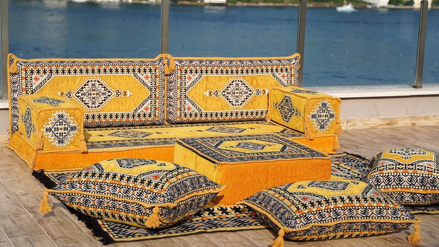 Yellow Corner Sofa Set, Living Room Sofa, Sofa Slipcovers, Patio Sofa, Loveseat Sofa, Floor Sofa Set, Pallet Sofa, Floor Cushions, Sectional Sofa (4'' Thickness (10 cm), Sofa Full Set)