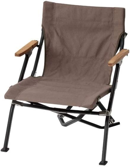 Snow Peak Luxury Low Beach Chair - Teak Wood Armrest and Canvas Seat - 23 x 26 x 27 in