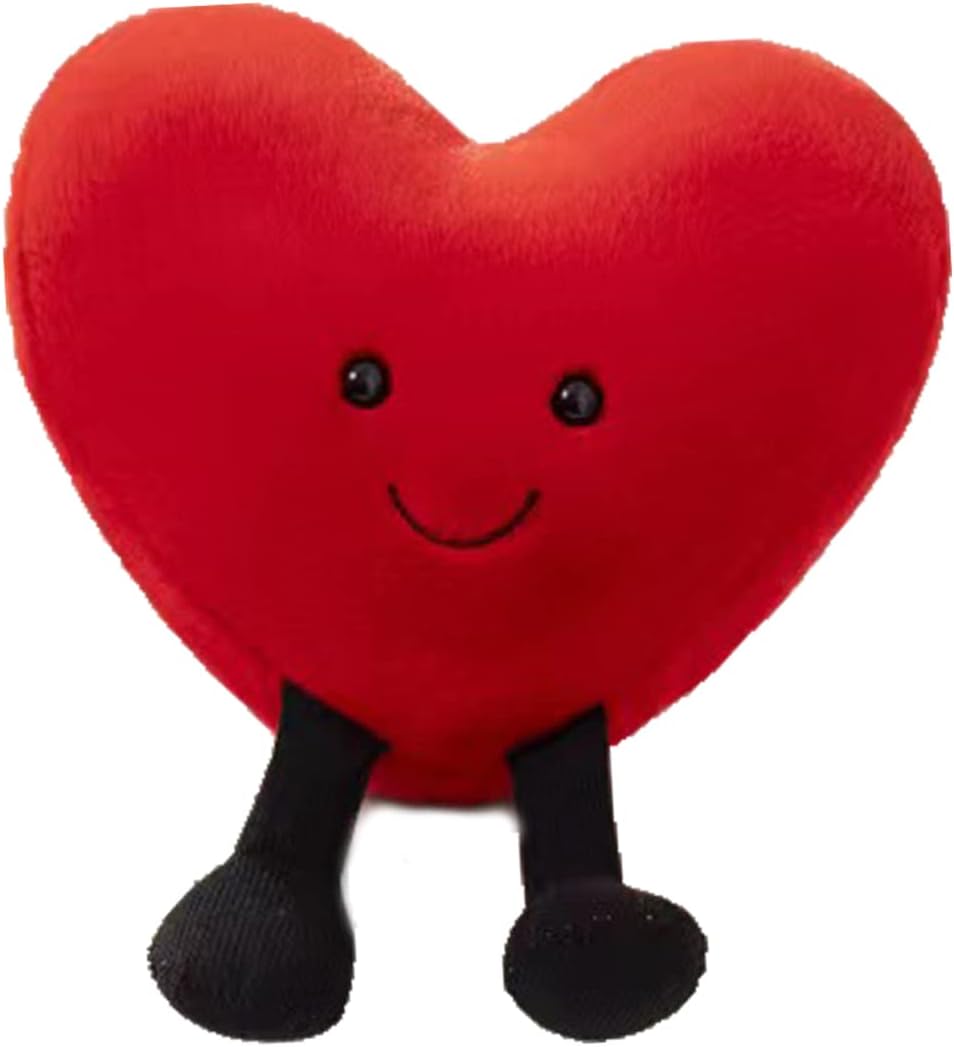 Cute Plush Red Heart Pillow Plush Toy, Love Pillow Cushion for Children's Friends/Children/Girls/Valentine's Day Toy Throw Pillow Suitable for Living Room/Bedroom/Restaurant/Office and Sofa/Car/Chair