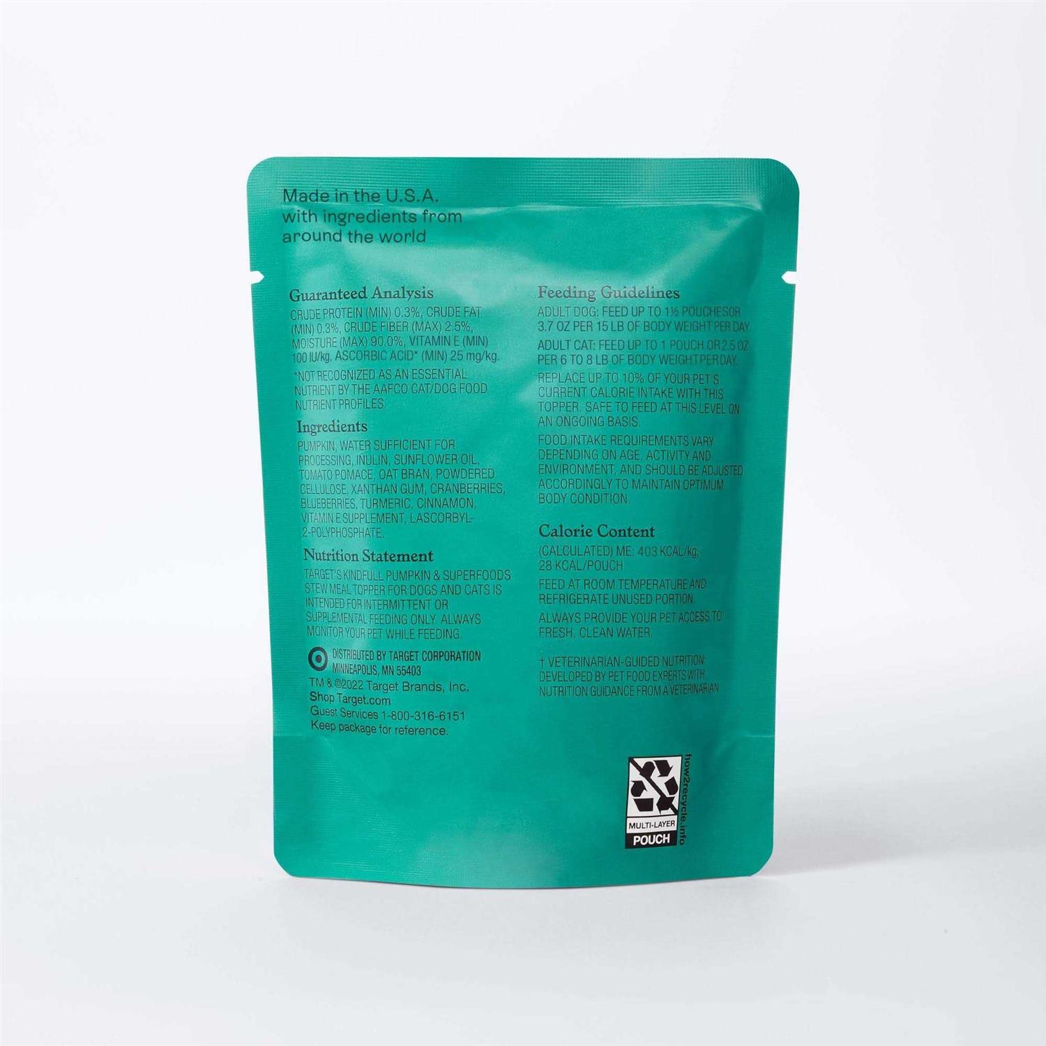 Kindfull Pumpkin & Superfood Puree Pouch Dog Treat - Pet Supplies online store