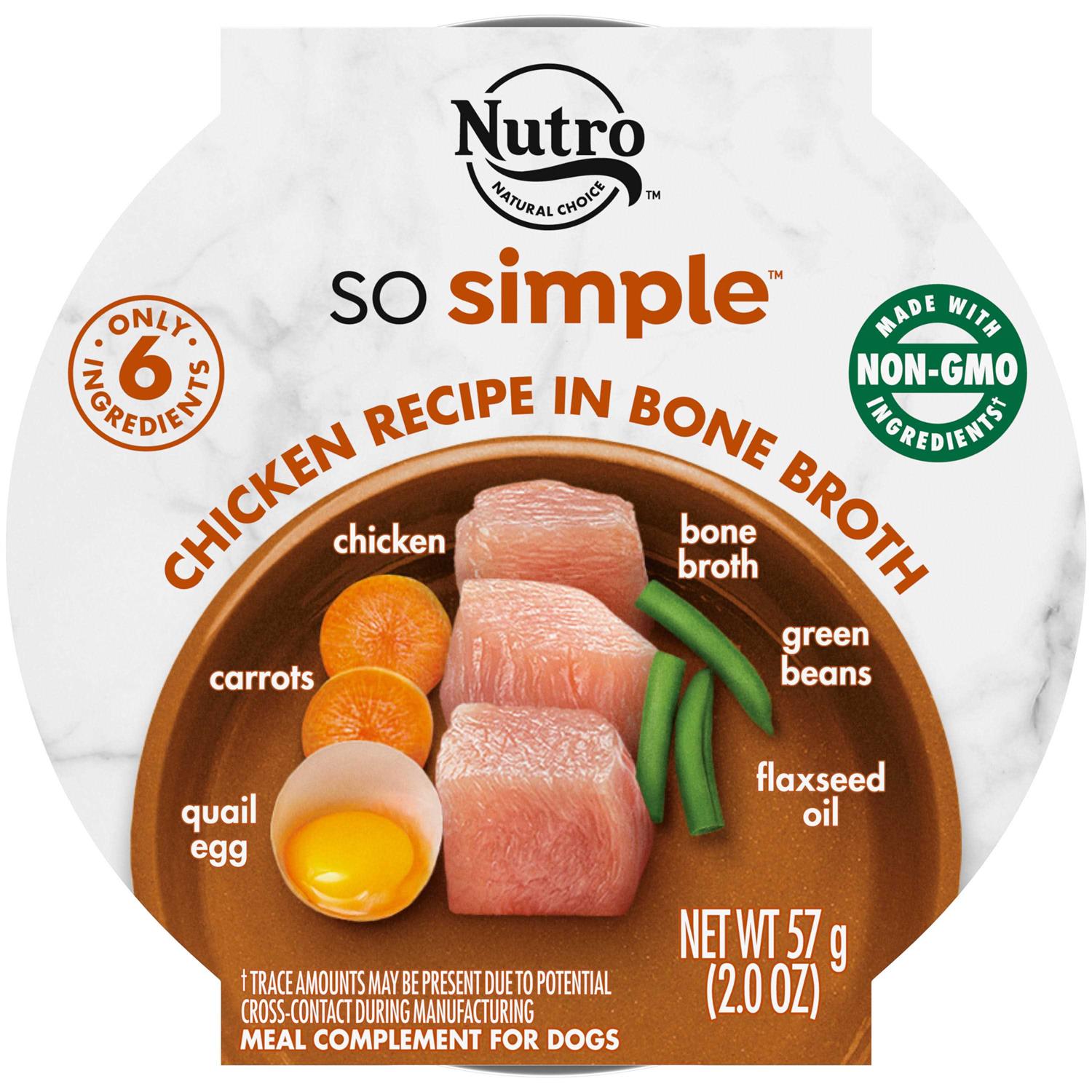 Nutro So Simple Meal Complement Wet Dog Food Chicken & Duck Recipe in Bone Broth - Pet Supplies online store