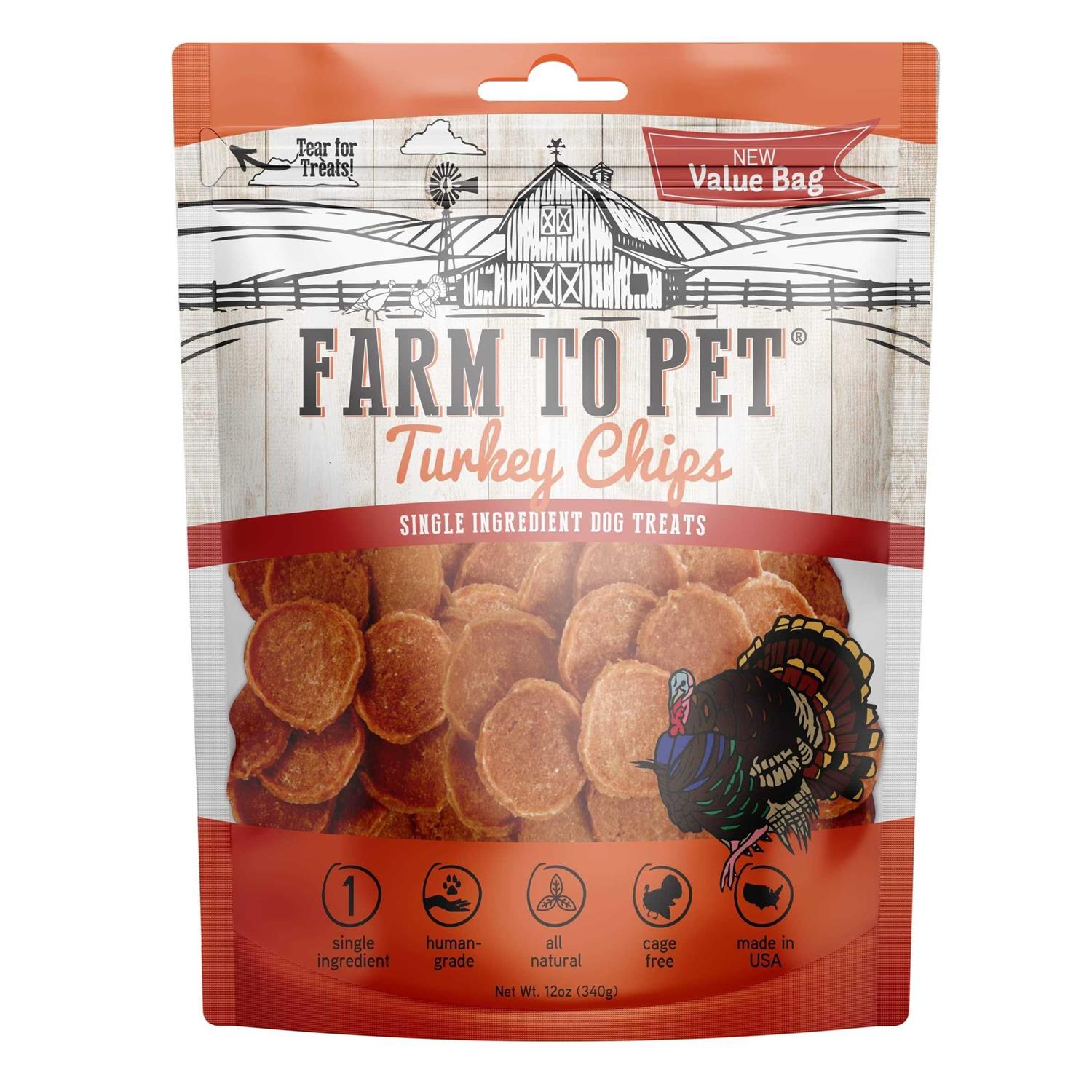 Farm to Pet Turkey Chips Dog Treats - Pet Supplies online store