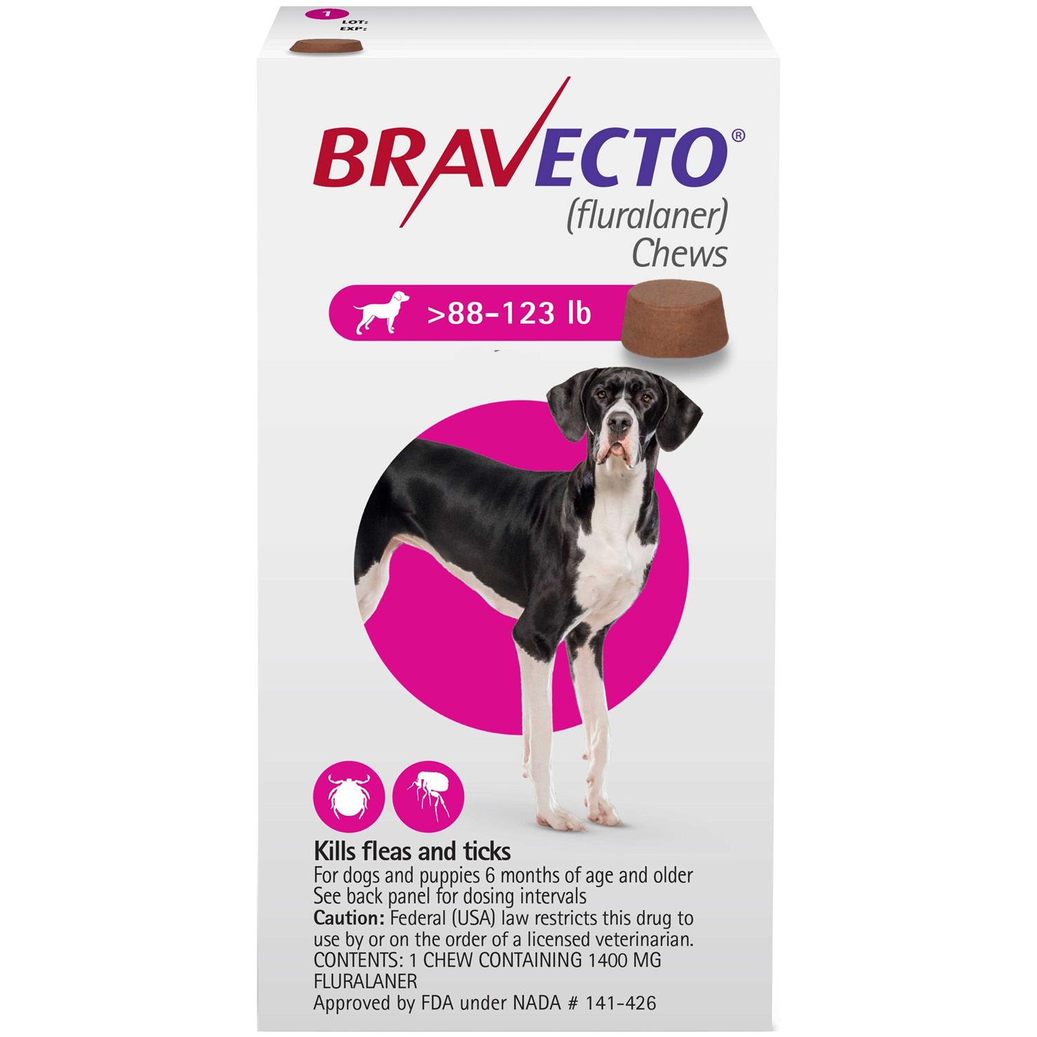 Bravecto Chew for Dogs 88-123 lbs - Pet Supplies online store
