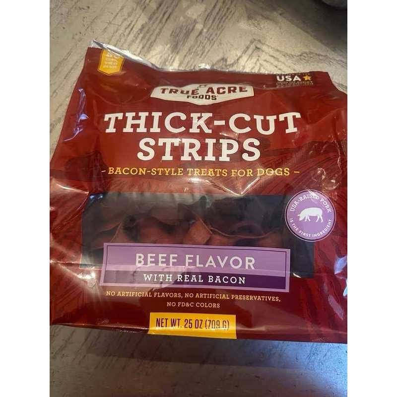 True Acre Foods Thick Cut Strips with Real Bacon and Dog Treats - Pet Supplies online store