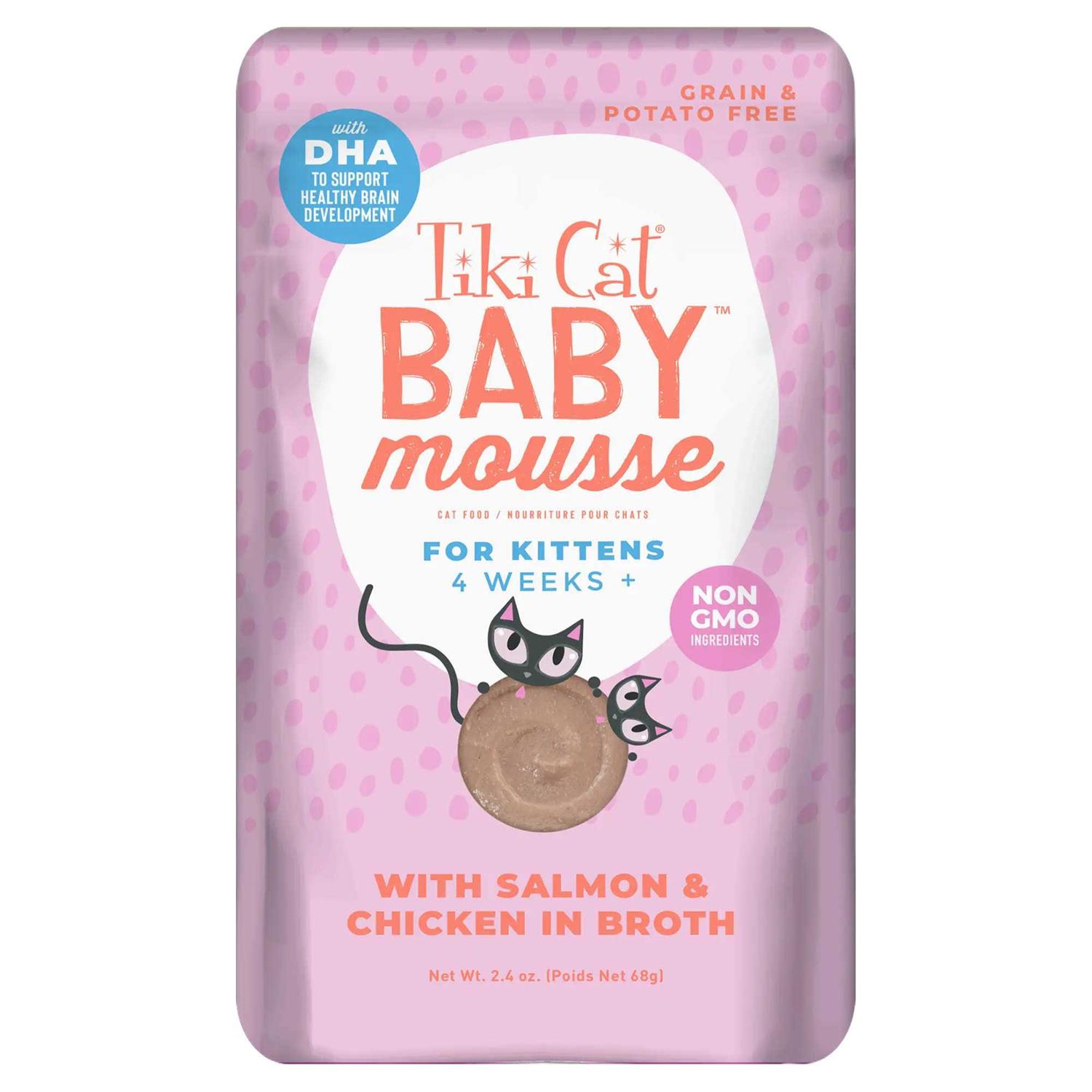 Tiki Cat Velvet Mousse Kitten Salmon & Chicken Wet Cat Food - Pet Supplies online store