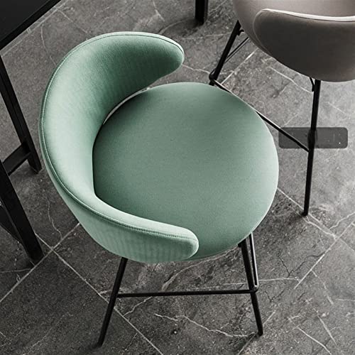 CHICKEN Bar Stool Leisure Bar Stool 75cm/29.52inch Fashionable Bar Stool Nordic Wrought Iron Bar Stool Bar High Chair with Backrest Living Room Chairs (Color : Flannelette3)