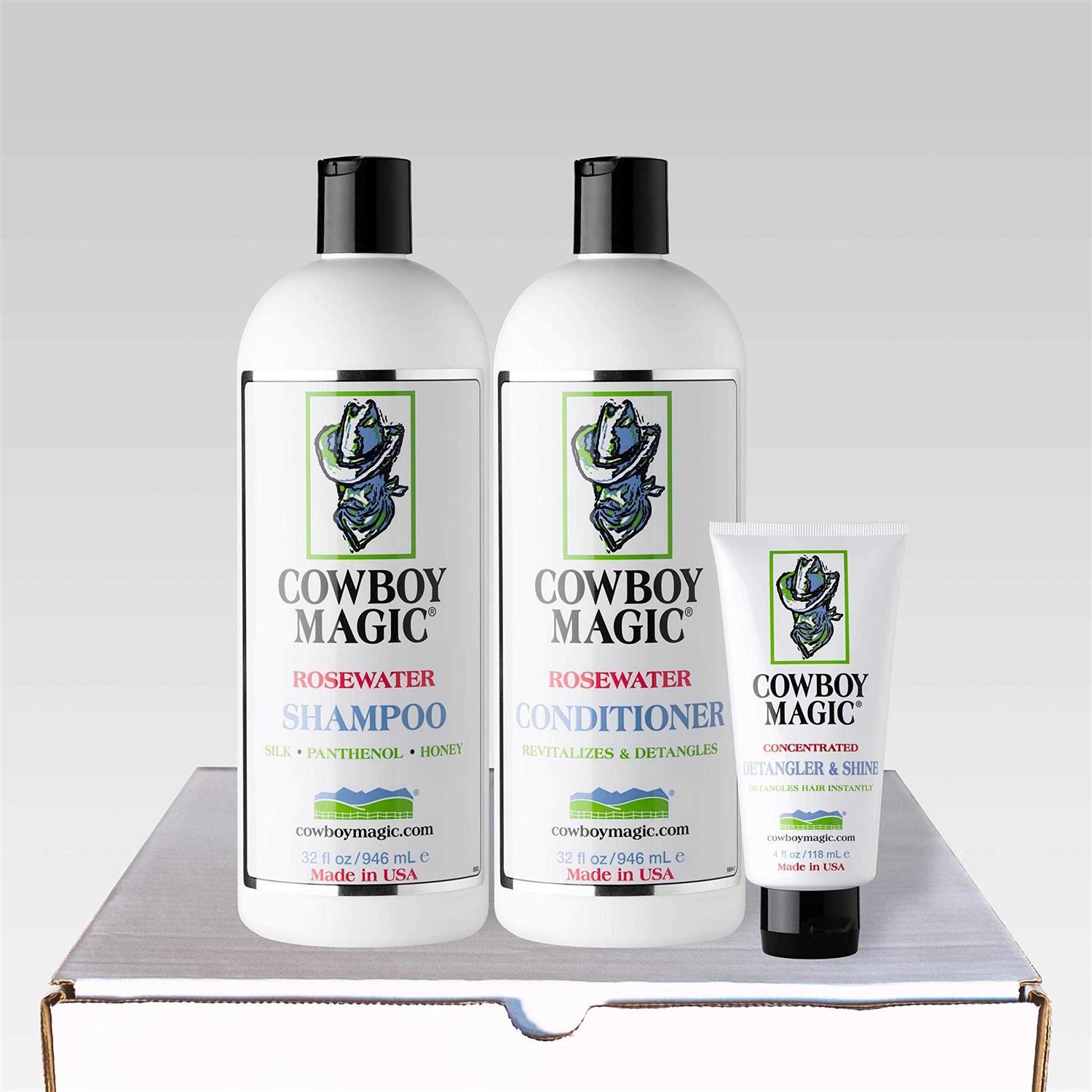 Cowboy Magic Shampoo + Conditioner 32 Ounce Bottles Detangler and Shine 4oz - Pet Supplies online store