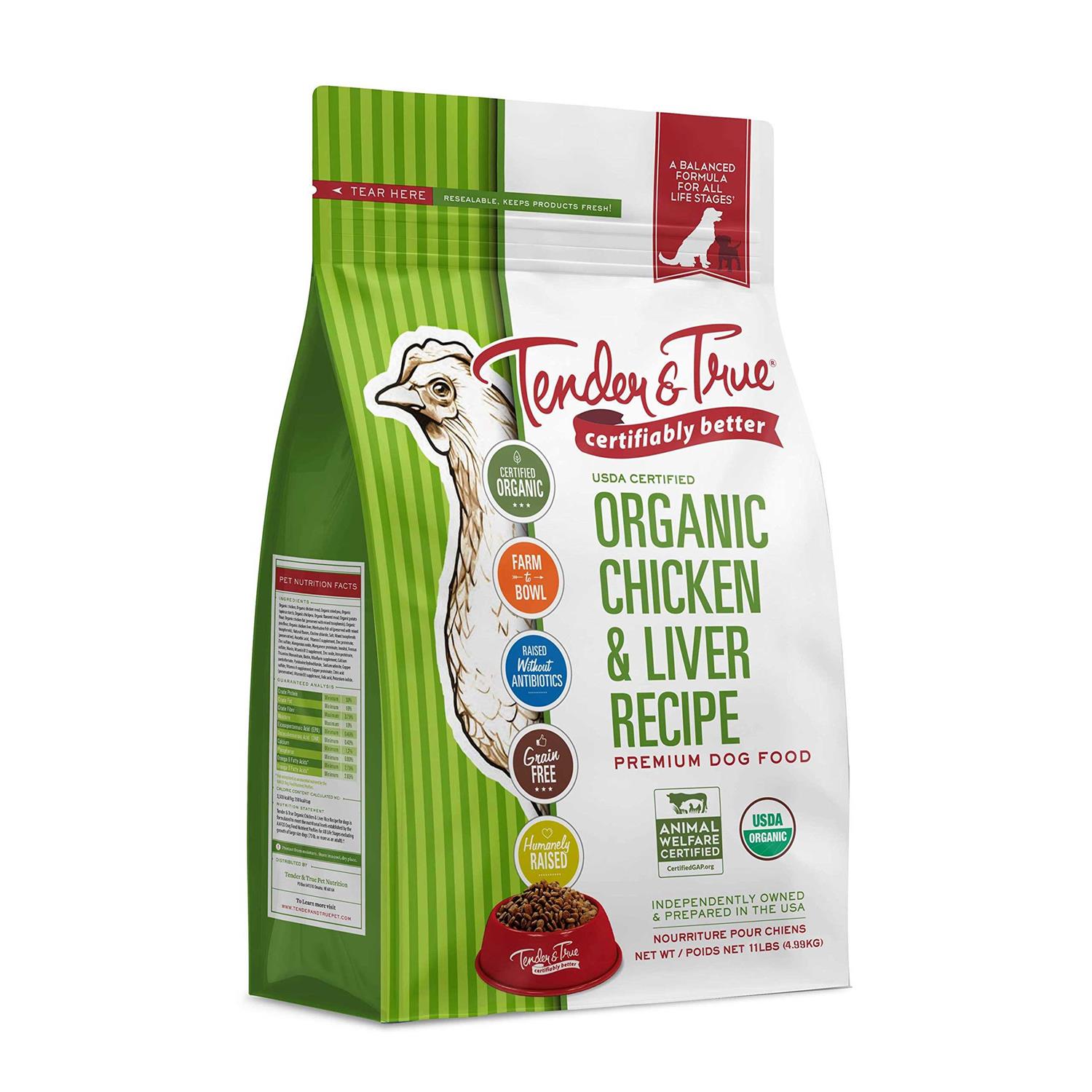 Tender & True Organic Chicken & Liver Recipe Dry Dog Food - Pet Supplies online store