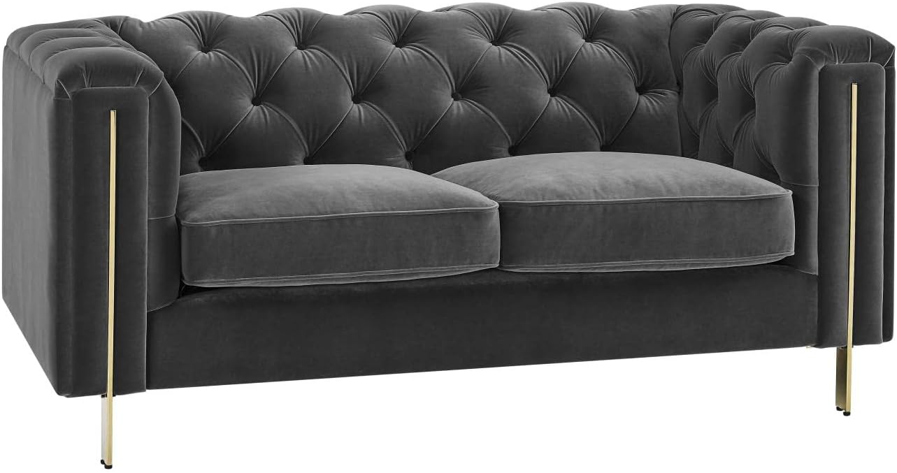 Steve Silver Furniture Charlene Gray Velvet Loveseat Sofas