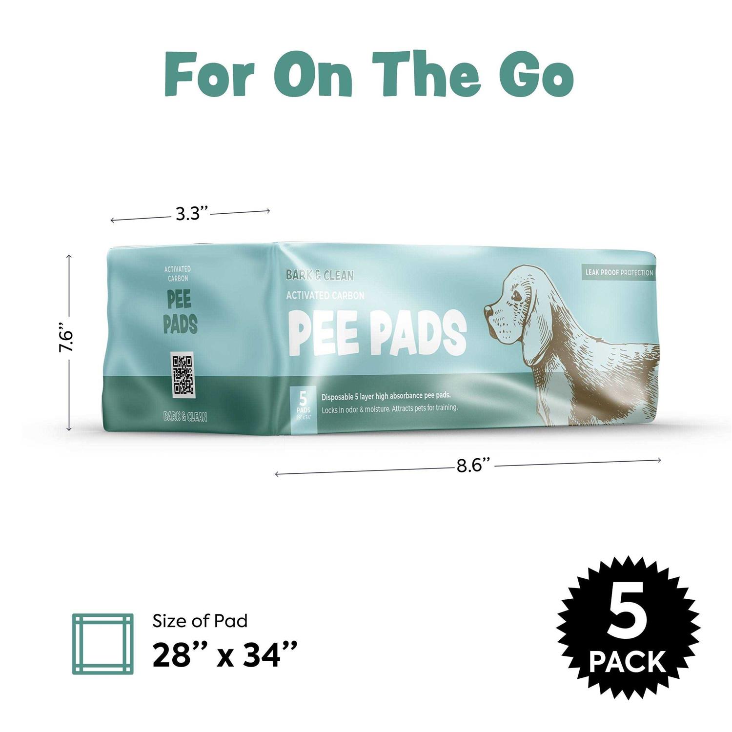 Bark & Clean Traveler's Dog and Puppy Pee Pads Leak-Proof Design - Pet Supplies online store