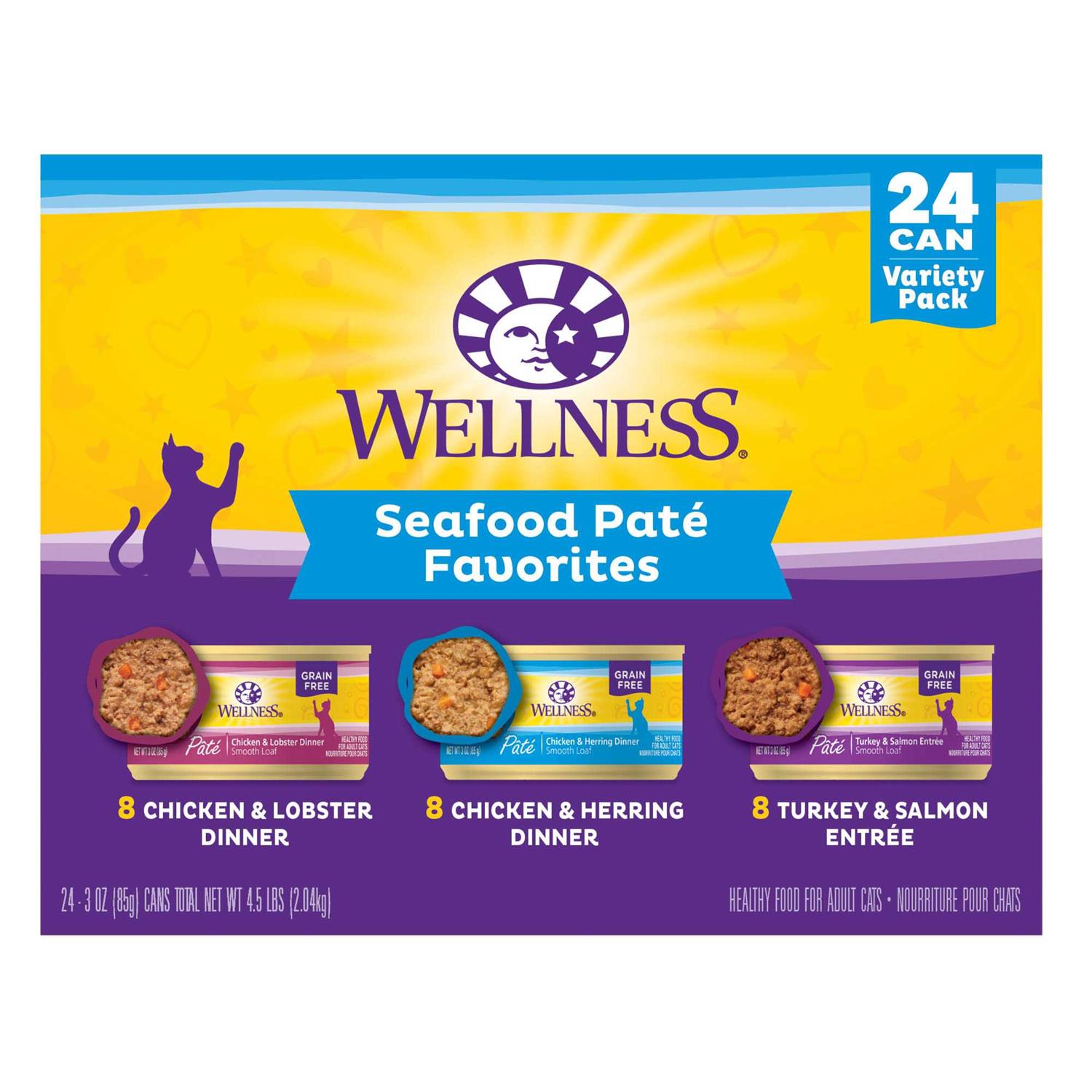 Wellness Complete Health Seafood Pate Favorites Variety Pack Wet Adult Cat Food - Pet Supplies online store