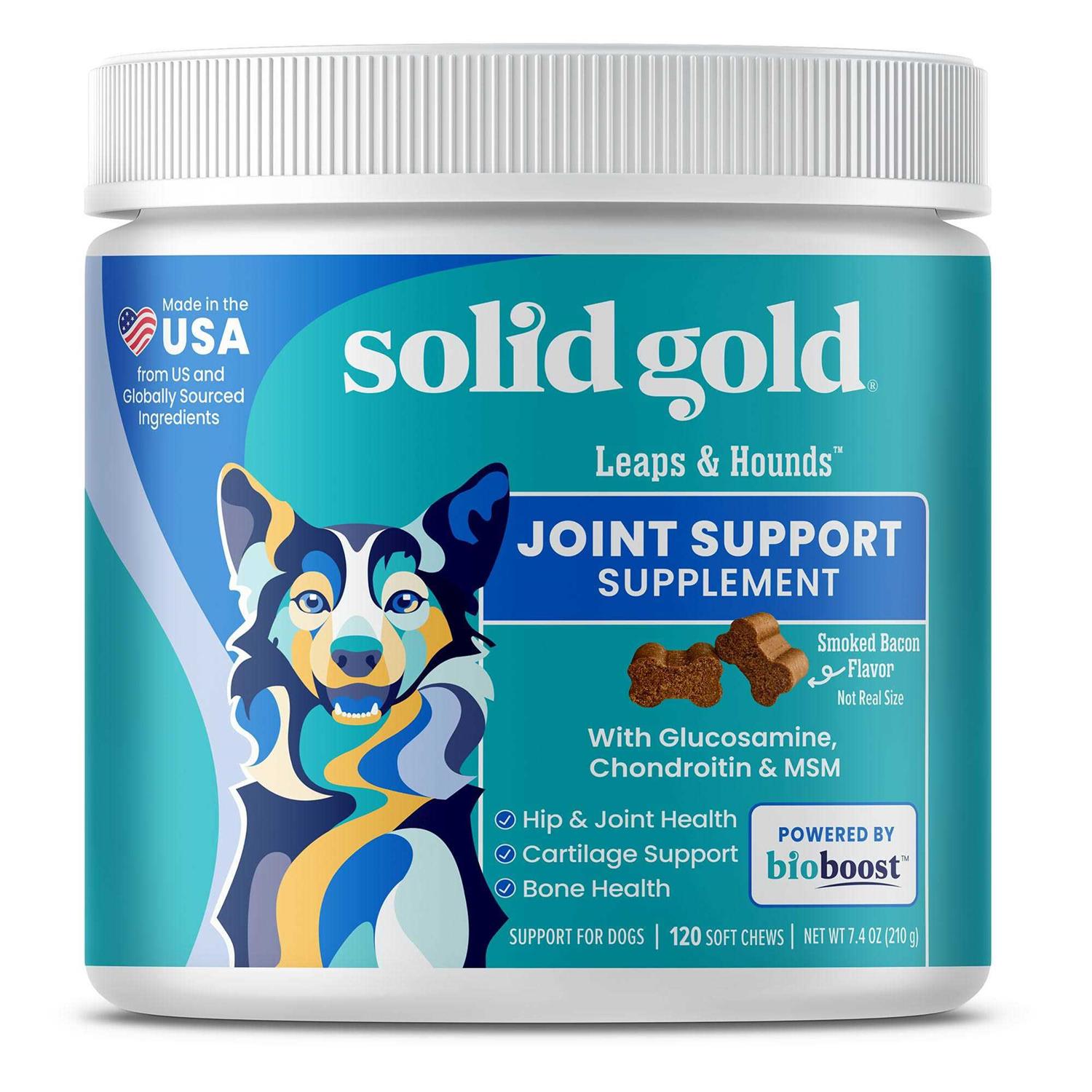 Solid Gold Leaps & Hounds Soft Chews Glucosamine Chondroitin Joint Supplement for Dogs - Pet Supplies online store