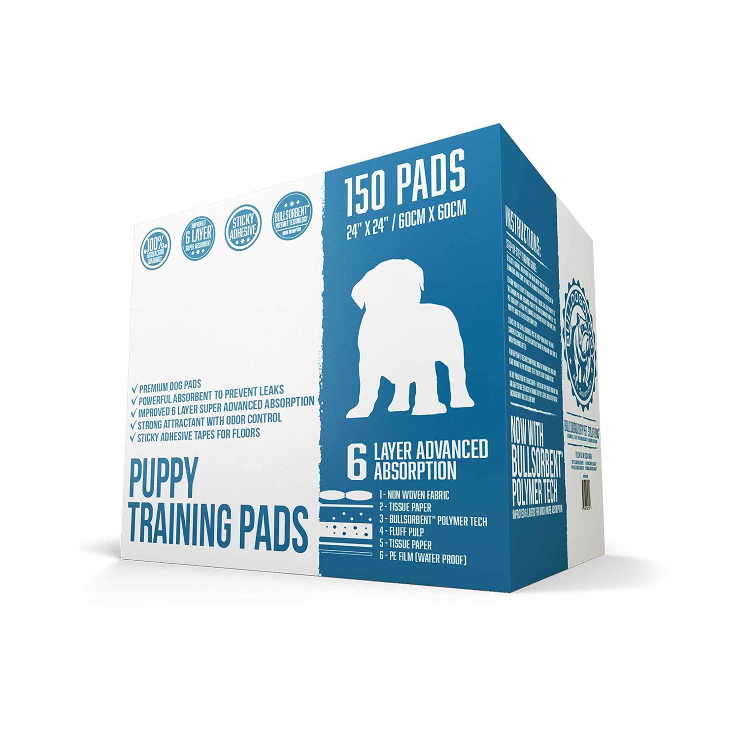 Bulldogology Puppy Pee Pads with Adhesive Sticky Tape Large Dog Pads - Pet Supplies online store