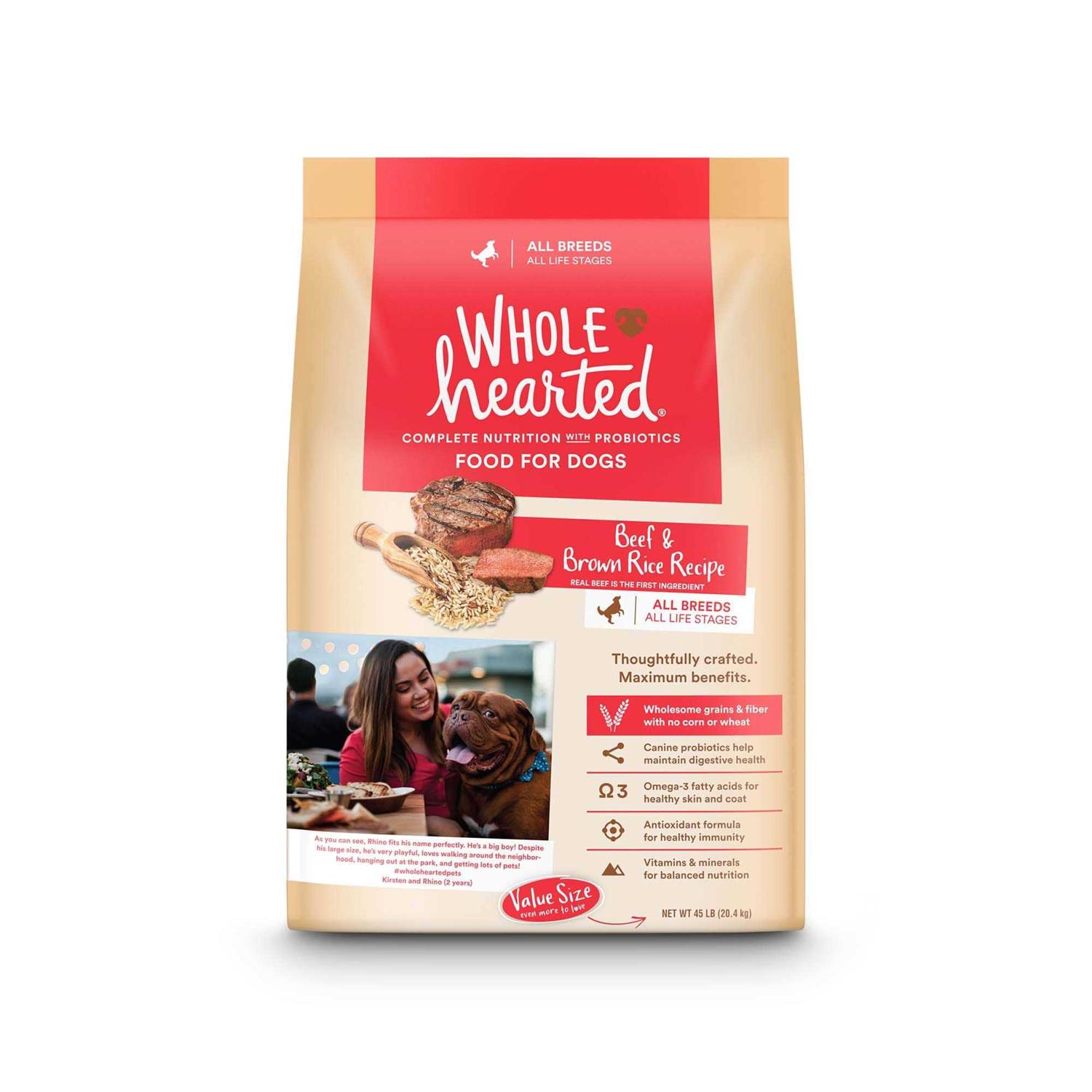 WholeHearted All Life Stages Beef and Brown Rice Recipe Dry Dog Food - Pet Supplies online store