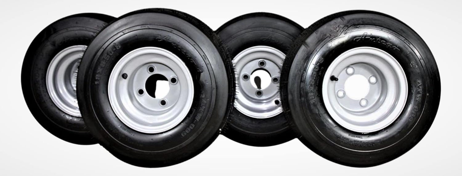 18x8.50-8 with 8x7 Gray Assemblies for Golf Cart and Lawn Mower (Set of 4)