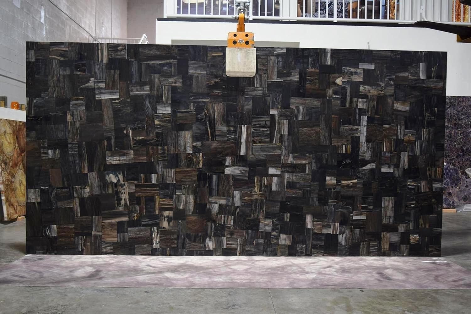 18 x 18 Inches Square Shape Resin Sofa Side Table Black Petrified Stone Coffee Table Top to add Elegant Look in your Home