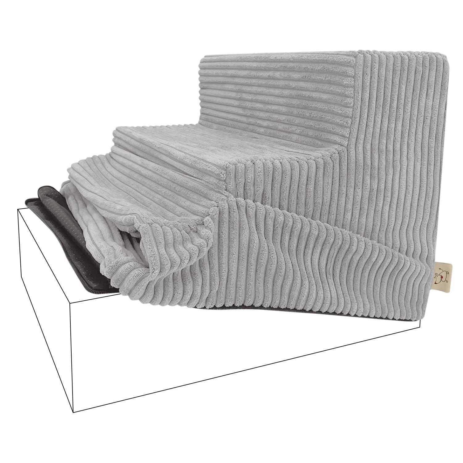 Best Pet Supplies Foam Pet Steps Cover for Small Dogs and Cats, Portable Ramp Stairs for Couch, Sofa, and High Bed Climbing - Pet Supplies online store